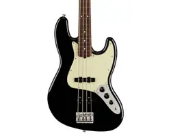 USED FENDER AMERICAN PROFESSIONAL II JAZZ BASS - BLACK W/ ROSEWOOD FB