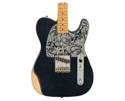USED FENDER BRAD PAISLEY ESQUIRE - BLACK SPARKLE W/ MAPLE FB