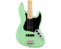 USED FENDER AMERICAN PERFORMER JAZZ BASS - SATIN SURF GREEN W/ MAPLE FB
