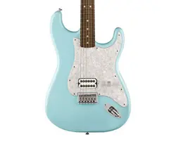 USED FENDER LTD. ED. TOM DELONGE STRATOCASTER - DAPHNE BLUE W/ ROSEWOOD FB
