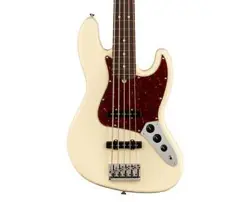 USED FENDER AMERICAN PROFESSIONAL II JAZZ BASS V - OLYMPIC WHITE W/ ROSEWOOD FB