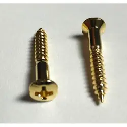 2 SCREW GOLD 3,5 X 25MM FOR TAILPIECE TELECASTER OR CLIP BELT STYLE FENDER