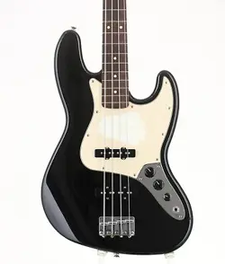 FENDER MEXICO STANDARD JAZZ BASS BLACK USED 2014 ALDER BODY W/SOFT CASE