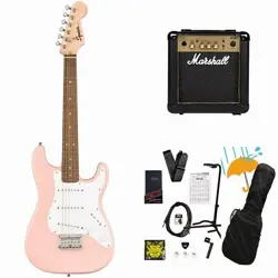 SQUIER BY FENDER MINI STRATOCASTER LAUREL FINGERBOARD SHELL PINK MINI MARSHALL M