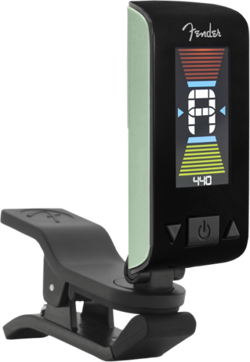 GENUINE FENDER ORIGINAL CLIP-ON COLOR LCD TUNER FOR GUITAR, BANJO - SURF GREEN