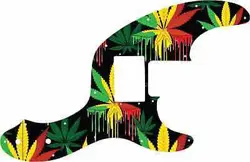 WD CUSTOM PICKGUARD FOR FENDER TELECASTER BASS WITH HUMBUCKER #GC01 RASTA CAN...