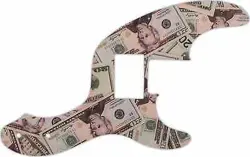 WD CUSTOM PICKGUARD FOR FENDER TELECASTER BASS WITH HUMBUCKER #G16 MONEY GRAPHIC