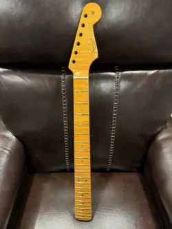 AGED GLOSS FLAME MAPLE GUITAR ABALONE INLAYS NECK FOR FENDER CUSTOM SHOP STRAT