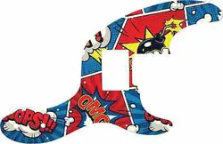 WD CUSTOM PICKGUARD FOR FENDER TELECASTER BASS WITH HUMBUCKER #GCM01 COMIC BO...