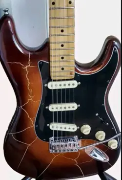 STRAT STYLE ELECTRIC GUITAR FENDER PARTS BROWN GOLD BURST CRACKLE
