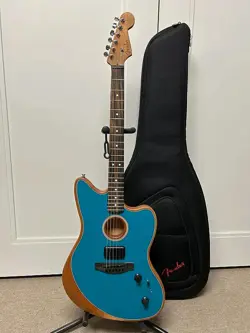 FENDER AMERICAN ACOUSTASONIC JAZZMASTER ACOUSTIC ELECTRIC GUITAR OCEAN TURQUOISE