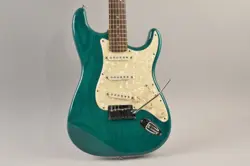 MINT 1998 FENDER AMERICAN DELUXE STRATOCASTER TRANSPARENT TEAL GREEN STRAT 1990S