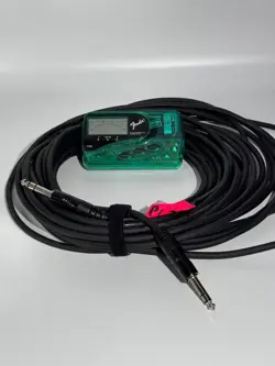 FENDER LX-12 AUTO CHROMATIC GUITAR TUNER - AQUA GREEN TRANSPARENT FREE CABLE