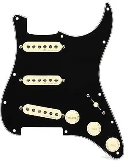 FENDER VINTAGE NOISELESS SSS PRE-WIRED STRATOCASTER PICKGUARD - BLACK 3-PLY