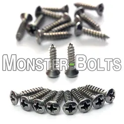 (10) STAINLESS STEEL PICKGUARD SCREWS, FITS FENDER STRAT TELE BASS GUITAR IBANEZ