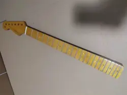 LEFT HAND 21 FRET STRAT ELECTRIC GUITAR NECK MAPLE FOR DIY FENDER REPLACE YELLOW