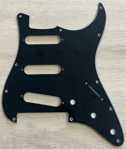 FITS FENDER PLAYER STRATOCASTER FLOYD ROSE SSS GUITAR PICKGUARD 3 PLY BLACK