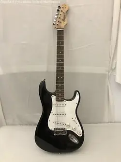 STARCASTER BY FENDER BLACK WHITE BROWN STRAT ELECTRIC GUITAR STRATOCASTER