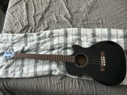 BLACK FENDER CLASSIC DESIGN ACOUSTIC BASS GUITAR USED