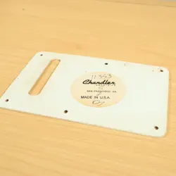 CHANDLER 1980'S USA WHITE 1 PLY FENDER STRATOCASTER TREMOLO COVER