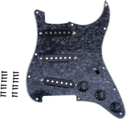 11-HOLE SSS PREWIRED LOADED PICKGUARD WITH SINGLE COIL PICKUPS SET FOR FENDER SQ
