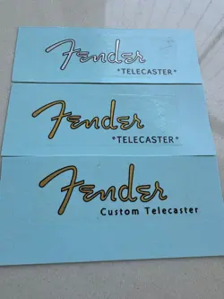 3PCS FENDER CUSTOM TELECASTER GUITAR HEADSTOCK WATERSLIDE TRANSFER DECAL STICKER