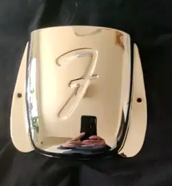 FENDER CHROME VINTAGE JAZZ BASS F BRIDGE COVER.