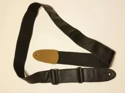 GENUINE FENDER BLACK LEATHER AND NYLON GUITAR STRAP - MADE IN CANADA