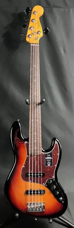 FENDER AMERICAN PROFESSIONAL II JAZZ BASS V 5-STRING BASS GUITAR 3-TONE SUNBURST