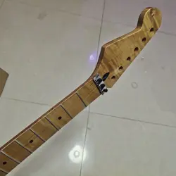 LEFT HEAD 22 FRET STRAT GUITAR NECK ROASTED FLAME MAPLE FOR DIY FENDER REPLACE