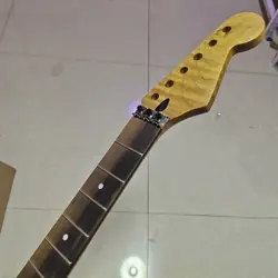 22FRET STRAT ELECTRIC GUITAR NECK ROASTED FLAME MAPLE FOR DIY FENDER REPLACE