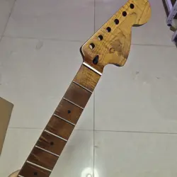 22 FRET ST ELECTRIC GUITAR NECK PART ROASTED FLAME MAPLE FOR DIY FENDER REPLACE