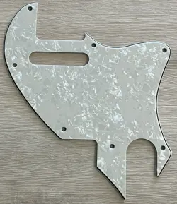 FOR FENDER US TELE F HOLE THINLINE GUITAR PICKGUARD,4 PLY IVORY WHITE PEARL