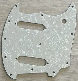 FITS FENDER OFFSET SERIES MUSTANG STYLE GUITAR PICKGUARD,4 PLY IVORY WHITE PEARL