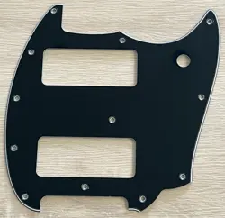 FITS FENDER OFFSET SERIES MUSTANG P90 STYLE GUITAR PICKGUARD,3 PLY BLACK