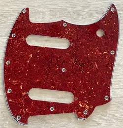 FITS FENDER OFFSET SERIES MUSTANG STYLE GUITAR PICKGUARD,4 PLY RED TORTOISE