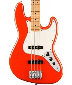 FENDER PLAYER II JAZZ BASS GUITAR, MAPLE FINGERBOARD - CORAL RED