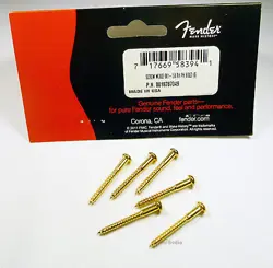 GENUINE FENDER USA GOLD TREMOLO/TREM BRIDGE MOUNTING SCREWS - PACK OF 6