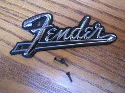 60S FENDER AMPLIFIER EMBLEM / LOGO............ORIGINAL W/H SCREWS