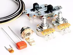 GUITAR WIRING KIT, FOR FENDER MUSTANG (BLACK SWITCHES)