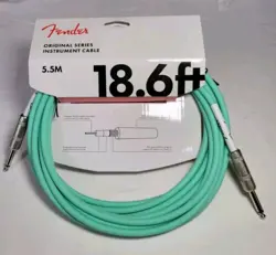 GENUINE FENDER 18.6' ORIGINAL SERIES INSTRUMENT CABLE - SURF GREEN #0990520058
