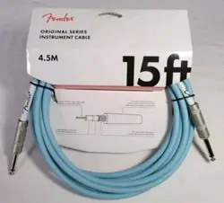 GENUINE FENDER ORIGINAL SERIES INSTRUMENT/GUITAR CABLE, DAPHNE BLUE, 15' FT