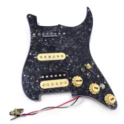PREWIRED LOADED STRAT PICKGUARD SET,SSH ALNICO 5 HUMBUCKER PICKUP SET FOR FENDER