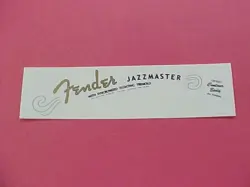 FENDER JAZZMASTER '62-'64 GOLD METALLIC WATERSLIDE HEADSTOCK DECAL 2 PER LISTING