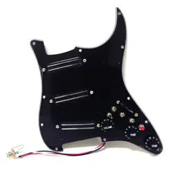 GUITAR PREWIRED LOADED STRAT PICKGUARD SSS BLACK MINI PICKUP SET FOR FENDER ST