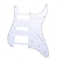 11-HOLES GUITAR PICKGUARD HSS 3 PLY SINGLE HUMBUCKER FOR FENDER SQ STRAT W PEARL