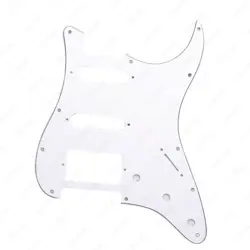 11-HOLES GUITAR PICKGUARD HSS 3 PLY SINGLE HUMBUCKER FOR FENDER SQ STRAT WHITE
