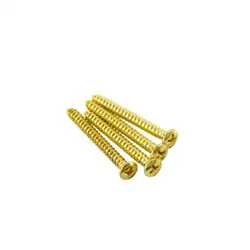 NECK SCREWS FOR FENDER STYLE GUITARS AND BASSES GOLD. PACK OF FOUR.