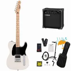 SQUIER BY FENDER SONIC ESQUIRE H MAPLE FB BK PG ARCTIC WHITE YAMAHA GA15II AMPLI