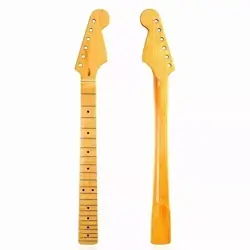 22 FRET ELECTRIC GUITAR NECK YELLOW CANADA MAPLE FRETBOARD FOR FENDER ST STRAT